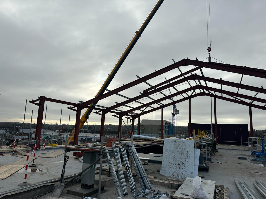 Steel infrastructure bridge construction