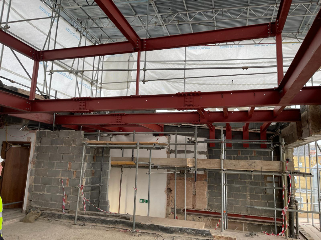 Heavy structural steel fabrication site